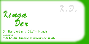 kinga der business card